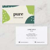 Groene moderne, Abstracte kunstvormen Visitekaartje (Voorkant / Achterkant)