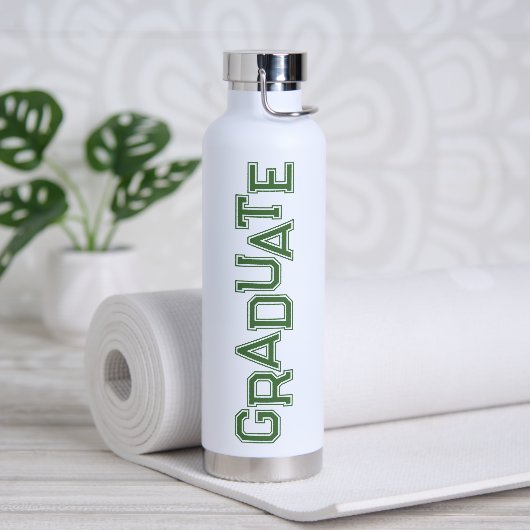 Groene Moderne Afstuderen Afgestudeerde Hoge Schoo Waterfles (Yoga)