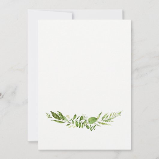 Groene moderne babyshower uitnodigingskaart kaart (Achterkant)