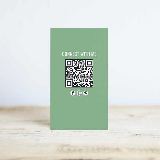Groene moderne bedrijfs-QR-code foto Visitekaartje