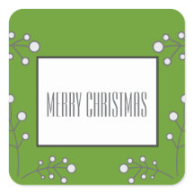 Groene moderne Berry Holiday Stickers