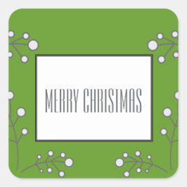 Groene moderne Berry Holiday Stickers