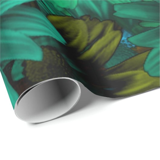 Groene moderne bloem cadeaupapier (Rol Hoek)