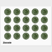 Groene Moderne Boho Wildflower Krans Kerstmis Ronde Sticker (Vel)