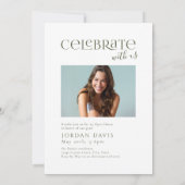 Groene Moderne Boog Foto Afstuderen Aankondiging (Achterkant)