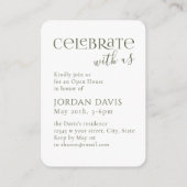 Groene Moderne Boog Foto Afstuderen Aankondiging (Achterkant)