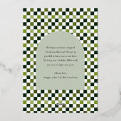 Groene Moderne Boog Foto Kerstmis Folie Feestdagenkaart (Achterkant)