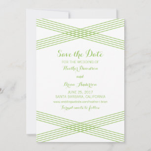 Groene Moderne Deco sparen de Datum uitnodigen Save The Date