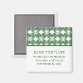 Groene Moderne Deco sparen de Magnet van de Datum (Voorkant / Achterkant)