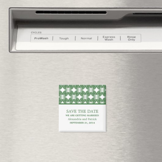 Groene Moderne Deco sparen de Magnet van de Datum (Insitu (Vaatwasser))