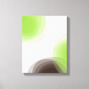 Groene, moderne, eenvoudige, abstracte bloem canvas afdruk