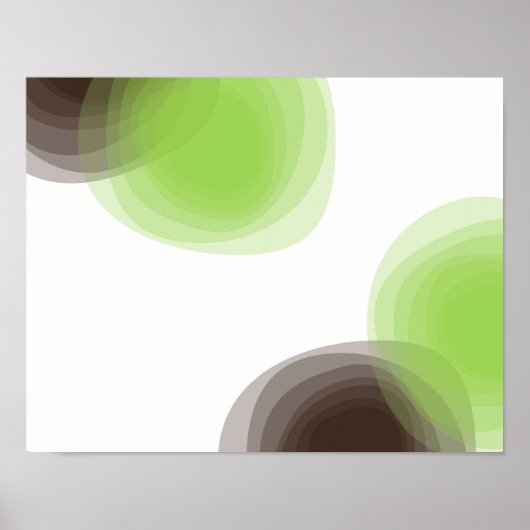 Groene, moderne, eenvoudige, abstracte bloem poster (Voorkant)