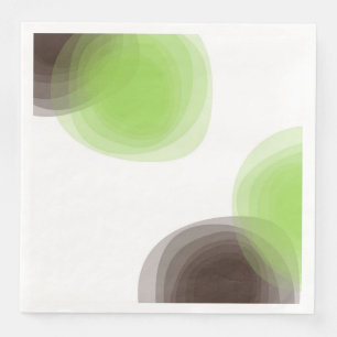 Groene, moderne, eenvoudige, abstracte bloem servet