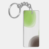 Groene, moderne, eenvoudige, abstracte bloem sleutelhanger (Voorkant Links)