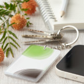 Groene, moderne, eenvoudige, abstracte bloem sleutelhanger (Voorkant Rechts)