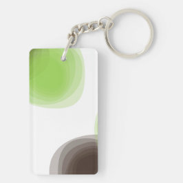 Groene, moderne, eenvoudige, abstracte bloem sleutelhanger