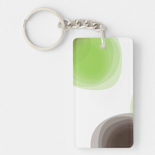 Groene, moderne, eenvoudige, abstracte bloem sleutelhanger (Voorkant)