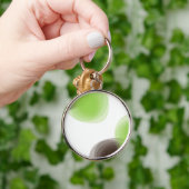 Groene, moderne, eenvoudige, abstracte bloem sleutelhanger (Hand)