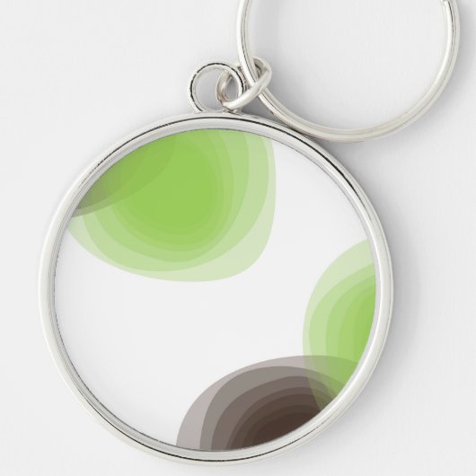 Groene, moderne, eenvoudige, abstracte bloem sleutelhanger (Voorkant)