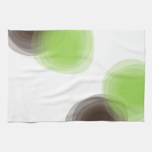 Groene, moderne, eenvoudige, abstracte bloem theedoek