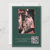 Groene Moderne Elegante Calligrafie Foto QR Code Save The Date (Achterkant)