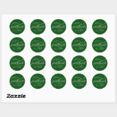 Groene Moderne Elegante Script Afstuderen Ronde Sticker (Vel)