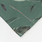 Groene moderne elegante waterverf botanische 4 fot fleece deken (Hoek)