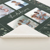 Groene moderne elegante waterverf botanische 4 fot sherpa deken (3/4)