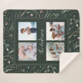 Groene moderne elegante waterverf botanische 4 fot sherpa deken (Voorkant (horizontaal))