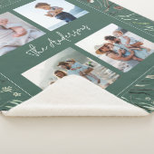 Groene moderne elegante waterverf botanische 4 fot sherpa deken (3/4)