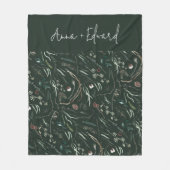 Groene moderne elegante waterverf botanische rusti fleece deken (Voorkant)