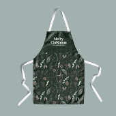 Groene moderne elegante waterverf botanische rusti schort