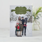 Groene Moderne en Eenvoudige Kerstmis Fotokaart Feestdagenkaart (Staand voorkant)