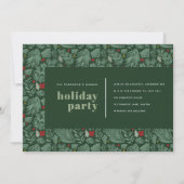 Groene moderne feestelijke botanische feestdag feestdagenkaart (Voorkant)