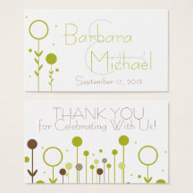 Groene moderne Floral Dot Simple Wedding for Label