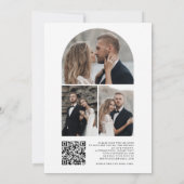 Groene Moderne Foto QR Code Elegante Bruiloft Kaart (Achterkant)