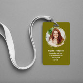 Groene moderne foto QR-code werkmemer ID Badge