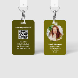 Groene moderne foto QR-code werkmemer ID Badge