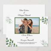 Groene Moderne Foto Save The Date Uitnodiging (Voorkant / Achterkant)