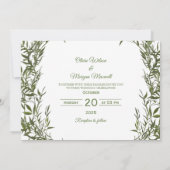 Groene moderne foto save the date uitnodiging (Achterkant)
