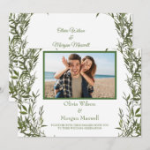 Groene moderne foto save the date uitnodiging (Voorkant / Achterkant)
