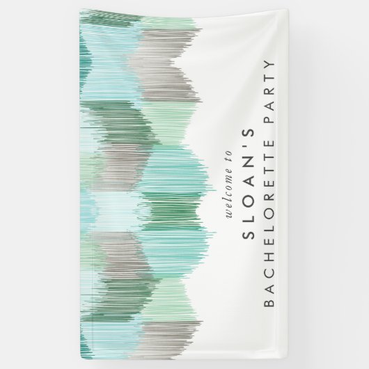 Groene moderne franje vrijgezellenfeest spandoek (Verticaal)