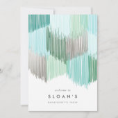 Groene Moderne Fringe Bachelorette Party Route Save The Date (Voorkant)