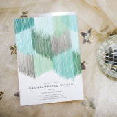 Groene Moderne Fringe Bachelorette Party Uitnodigi Save The Date