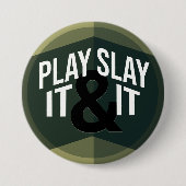 Groene moderne geometrische zin Speel bordspellen Ronde Button 7,6 Cm (Voorkant)