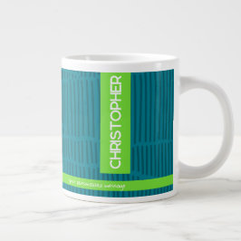 Groene moderne gepersonaliseerde naam grote koffiekop