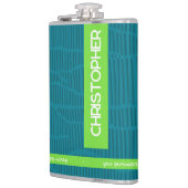 Groene moderne gepersonaliseerde naam heupfles (Links)