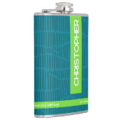 Groene moderne gepersonaliseerde naam heupfles (Rechts)