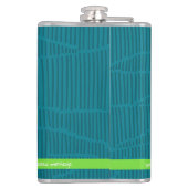 Groene moderne gepersonaliseerde naam heupfles (Achterkant)