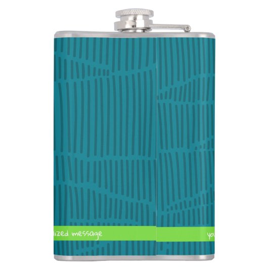 Groene moderne gepersonaliseerde naam heupfles (Achterkant)